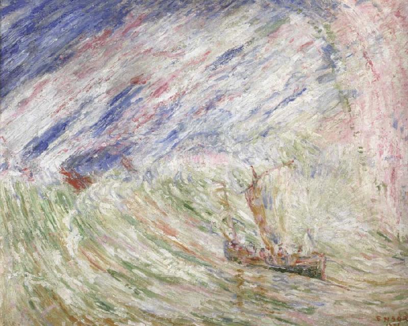 James Ensor Christ Calming the Storm oil painting image